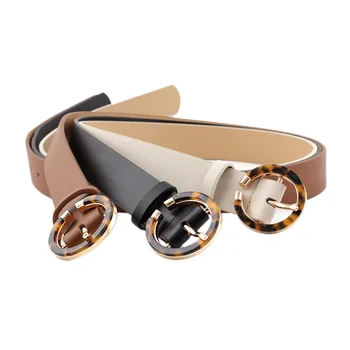

Fashionable Wild Round Leopard Buckle Belt Women Retro Simple Decorative Belt 3