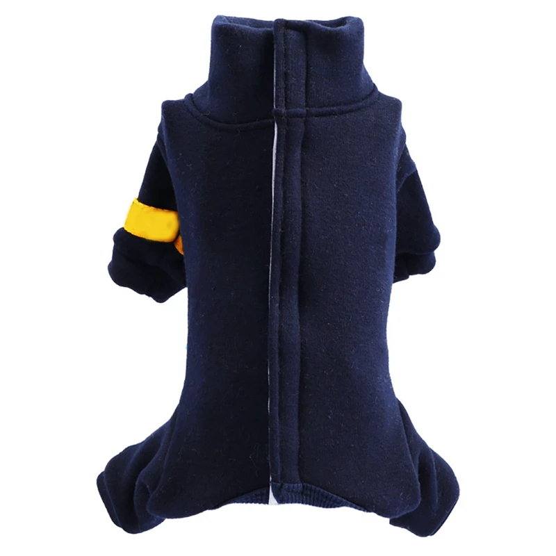 dark blue Зимняя одежда для собак, теплый комбинезон, куртка для собак, утолщенная одежда, пальто для маленьких, домашнее животное чихуахуа, французский бульдог, костюм для домашних животных - Цвет: dark blue
