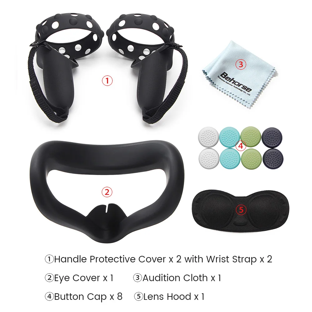 VR Protective Cover Set For Oculus Quest 2 VR Touch Controller Shell Case With Strap Handle Grip For Oculus Quest 2 Accessories 