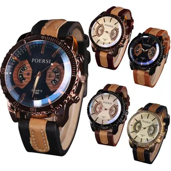 

Men's watch 2019 New Men's leather luxury watch Analog Quartz Sport Business quartz wristwatches relojes hombre Y10.24