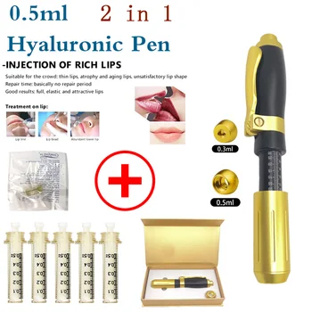 

2 in 1 acid injection gun hyaluronic pen 0.3ml & 0.5ml head gold hyaluronique acid pen lip filler injector Noninvasive Nebulizer