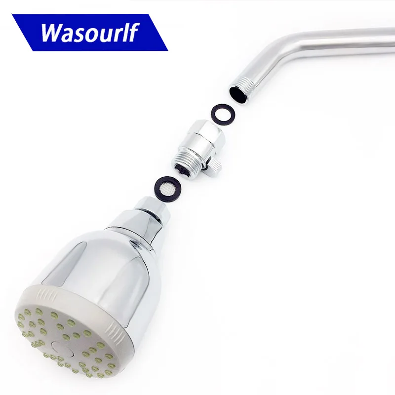 WASOURLF G1/2 Shower Control Stop Water Valve Button Hand Hold Shower Head Switch Adjustable Brass Chrome Lock Bath Accessories