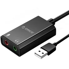 Orico Внешняя USB звуковая карта USB до 3,5 мм аудио адаптер для наушников микрофонная Звуковая карта для Compter Android Linux DirectSound 3D