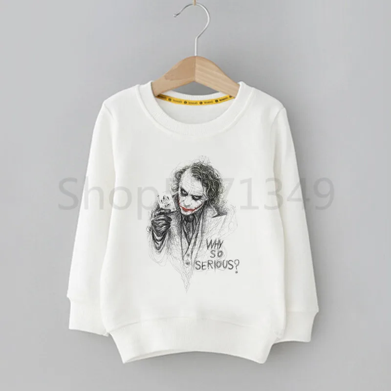 Толстовка с принтом «Joker Joaquin Phoenix Why So Serious» для детей; толстовки с капюшоном; модные толстовки с длинными рукавами для мальчиков и девочек; свитер в уличном стиле