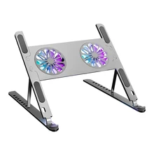 Support de levage à Double ventilateur en alliage d'aluminium, support pliable et réglable en hauteur pour ordinateur portable