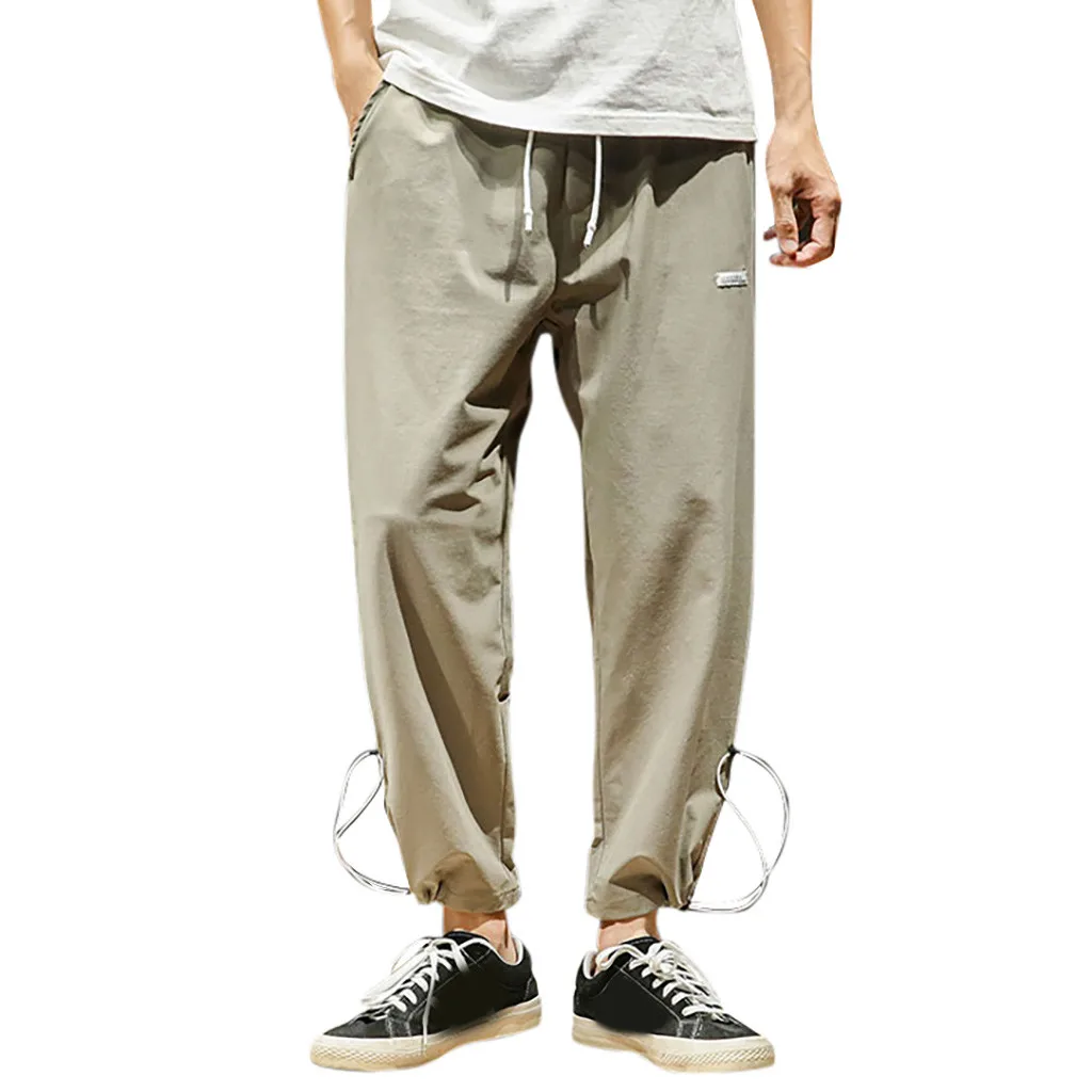 Gray M-5XL мужские новые стильные брюки для отдыха, модные одноцветные спортивные брюки, Повседневная Молодежная мужская одежда m827 - Цвет: Gray