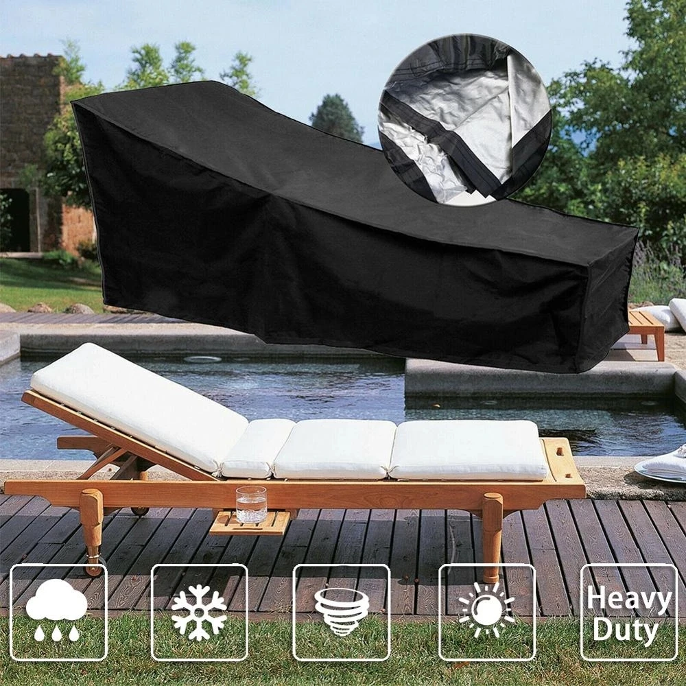 6 Size Black Outdoor Waterproof Cover Garden Furniture Rain Cover Chair Sofa Protection Rain Dustproof Woven Polyester Convenien 5