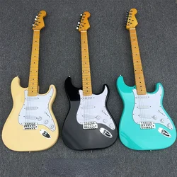 Ensemble de guitare électrique acoustique à corps solide jaune, Instrument électrique en métal, basse, BE50DJ 