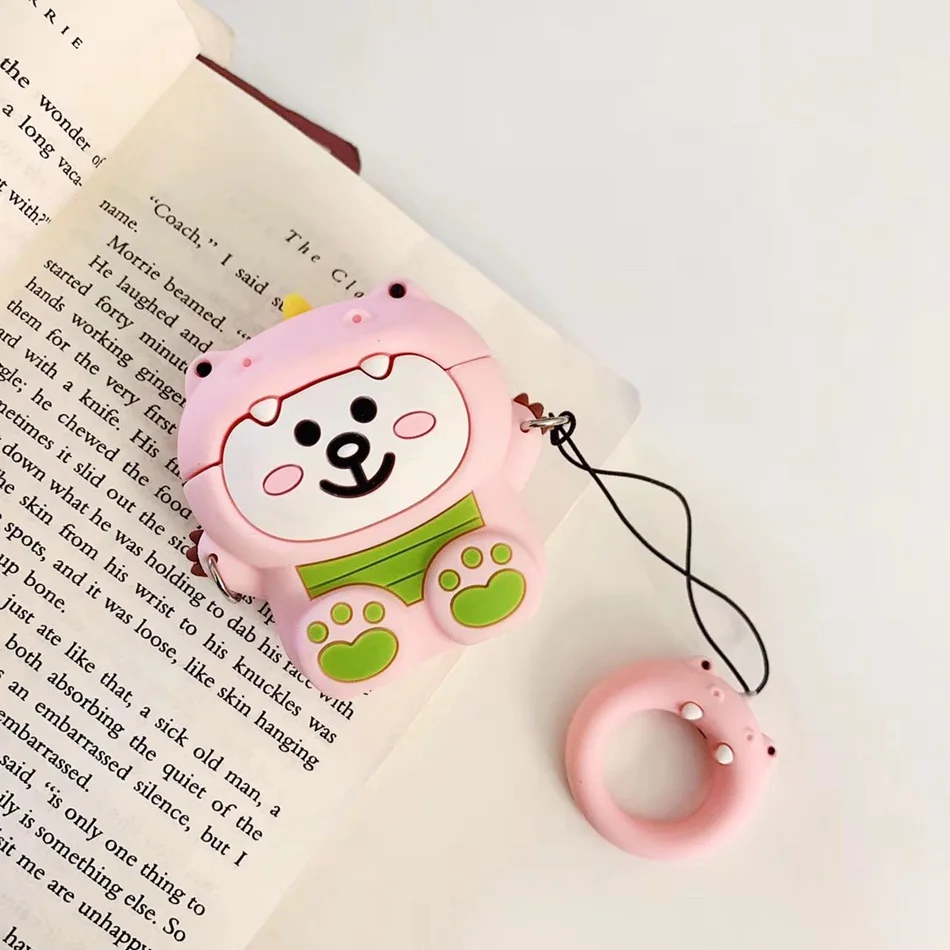 3D Силиконовый наушник чехол для Airpods чехол милый сидящий медведь Мультяшные наушники чехол для Apple Air pods чехол для Earpods брелок - Цвет: 573-UB