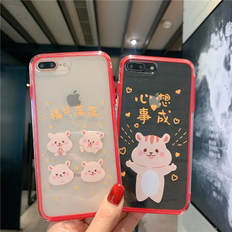 Для iPhone 11 pro Max чехол для телефона с мультяшным медведем+ пленка для экрана из закаленного стекла для iPhone X XS Max XR 7 8 6s Plus прозрачный чехол