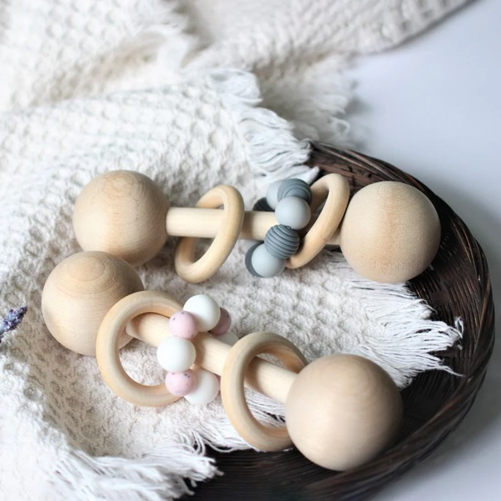 Пол нейтральный трещотки младенца деревянная погремушка детские игрушки подарок на крестины для нового