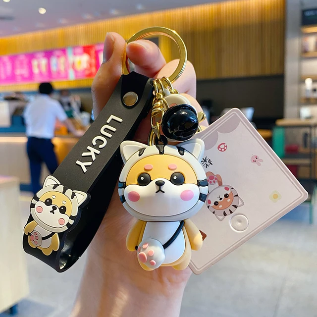 1pc Sitting Posture English Letter 'love' Shiba Inu Dog Keychain