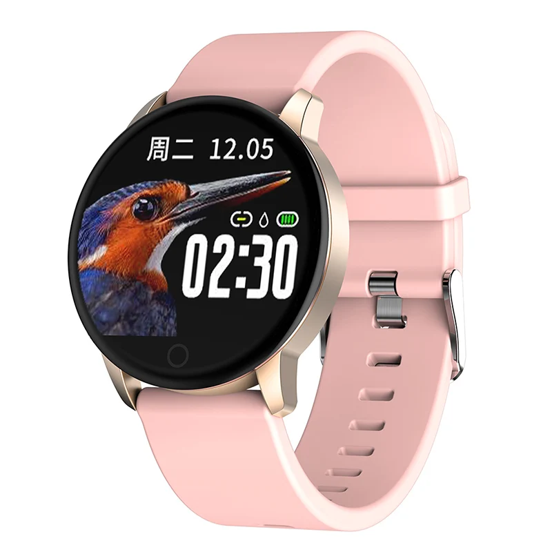 DIGOOR Q20 фитнес-браслет Смарт-часы водонепроницаемые с измерением давления шагомер часы с функцией измерения пульса для мужчин и женщин - Цвет: Pink Silicone 1