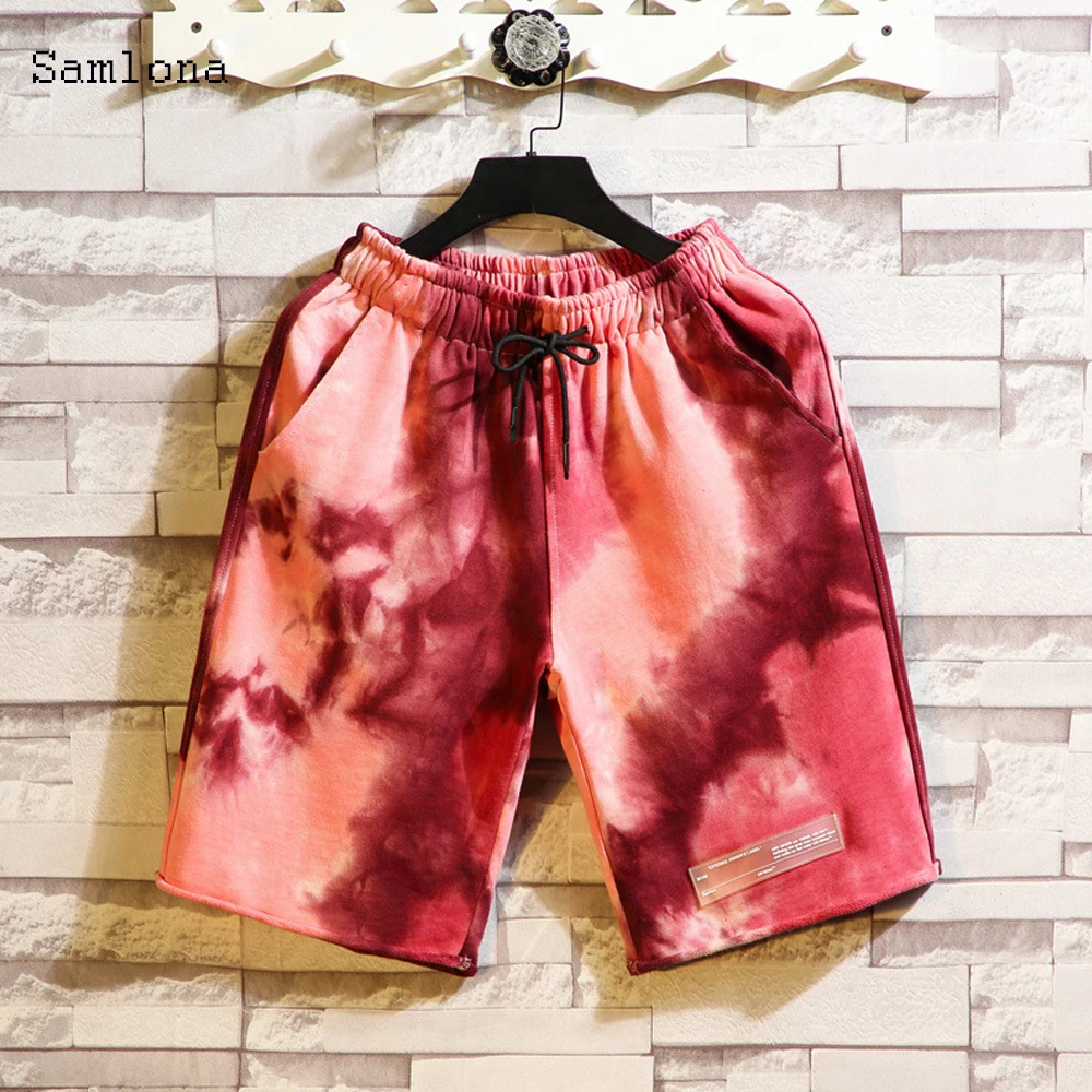 

2020 Summer New Japanese Plus Size Elastic Waist Rendering Camo Color Shorts Men Loose Casual Microelastic Knee Length Pants