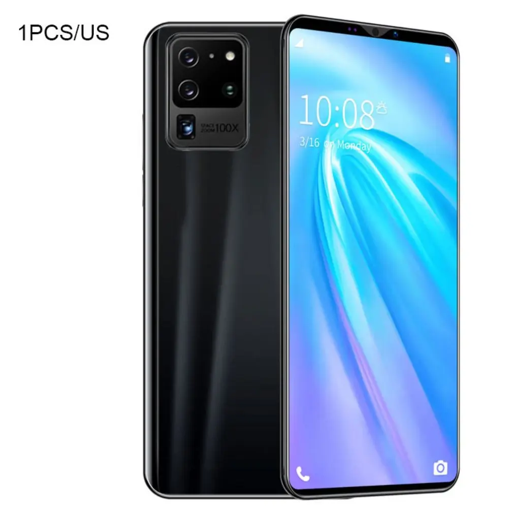 

S20 Pro Smartphone 5.8 Inch Screen Smartphone 512M+4G Android Smartphone 3D Glass Plated Back Cover Black