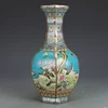 Enamel porcelain vase Jingdezhen ceramic Hexagonal Flower and bird pattern vase ornaments collection antique vase authentic Anti 3