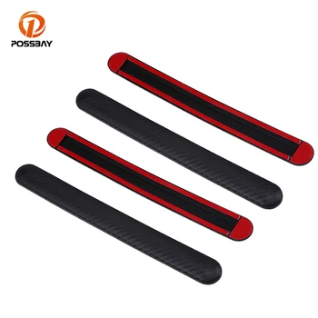 

POSSBAY 4Pcs Car Front Rear Anti Collision Strip Black Rubber Bumper Lip Splitter Auto Edge Anti-Scratch Bumper Protector Strip