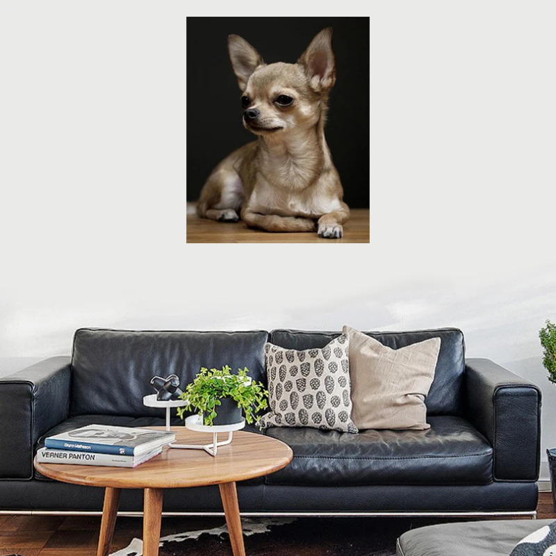 Полная круглая Алмазная вышивка чихуахуа, 5D алмазная картина, собака милый питомец Алмазная картина Стразы домашний декор