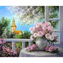 Картина по номерам рамки Раскраска по номерам домашний декор картины цветы ваза украшения RSB8469