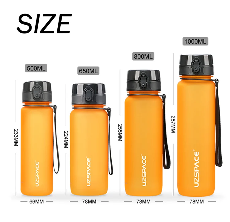 New 500/800/1000ml Sports Water Bottle 