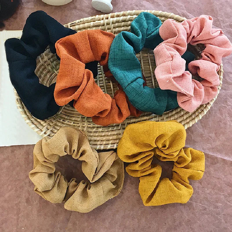 

2019 New Solid Color Hair Rope Elastic Hair Bands Sweet Simple Sport Dance Scrunchie Ponytail Holder Women Girl Hair Accessories