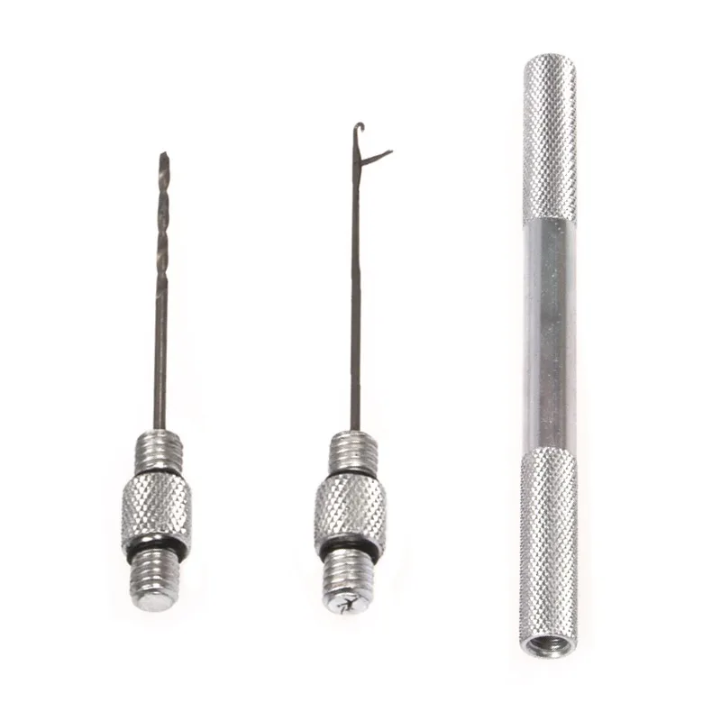 

1pcs Carp Fishing Bait Drilling Fishing Aluminum Alloy Fishing Tool Multiple Function Boilie Needle Loading Device a