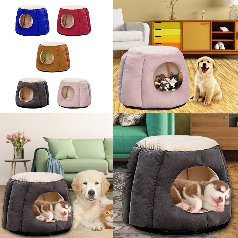 Домик для собак, мягкая зимняя собака, домик для щенков, питомник для кошек, диван-кровать для маленьких и средних собак, продукт для кошек