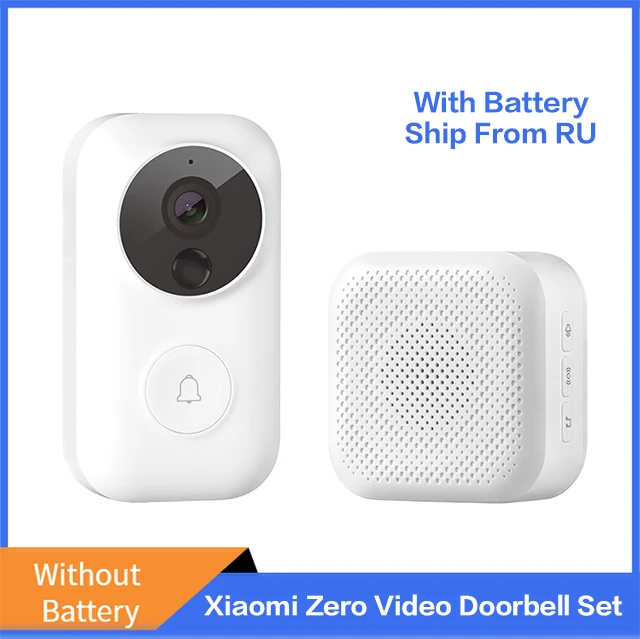 Zero doorbell set Xiaomi Mijia умный дверной звонок wifi камера AI распознавание лица двухстороннее изменение голоса домофон инфракрасное ночное видение Облачное хранилище - Цвет: Zero doorbell set