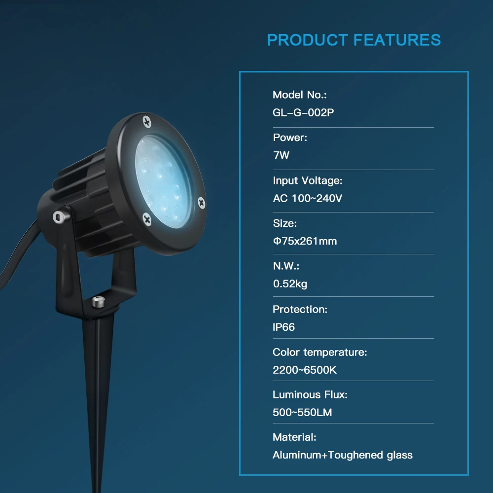 Умные наружные светодиодные фонари-шипы Zigbee 3,0, 7 Вт ...