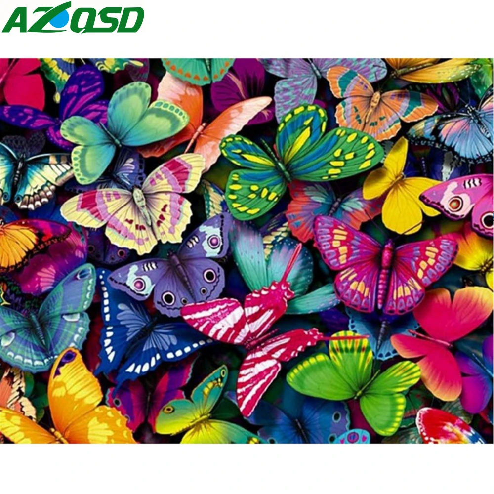 Azqsd 5D Алмазная картина вышивка крестом животные DIY Полный Круглый Алмазный бабочка картины стразами полная выкладка картины на стену
