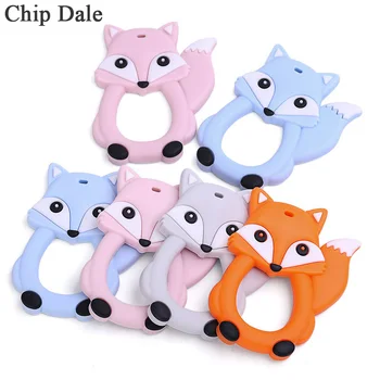 

Chip Dale 1pc Fox Silicone Teether Baby Teething Nursing Toys DIY Pacifier Clips Necklace Pendant Cartoon Silicone Rodent Ring