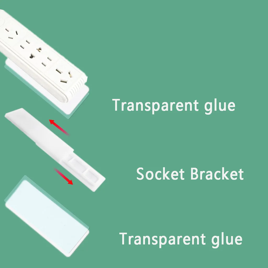 Бесшовные Пробивной вилки стикер держатель настенный фиксатор мощность полосы Держатели хранения для розеток настенные держатели Держатель для полки стойки