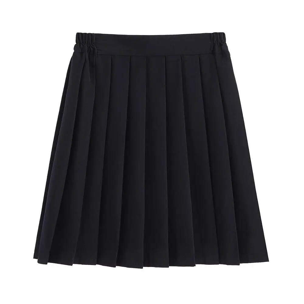 short black Женская JK форма для старшей школы, студентов, девушек, Harajuku, консервативный стиль, черная, высокая талия, размера плюс, плиссированная юбка, 5XL - Цвет: short black