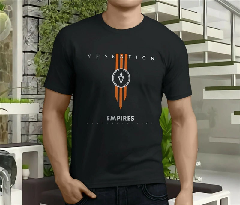 Новый Популярный Vnv Nation электронная музыкальная группа Мужская черная футболка