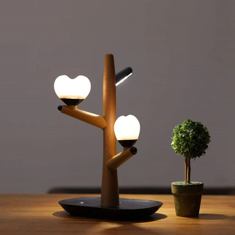 Night Light and Smart Human Body Sensor Sensor Light Control Magnetic USB Charging LED Creative Wooden Night Light