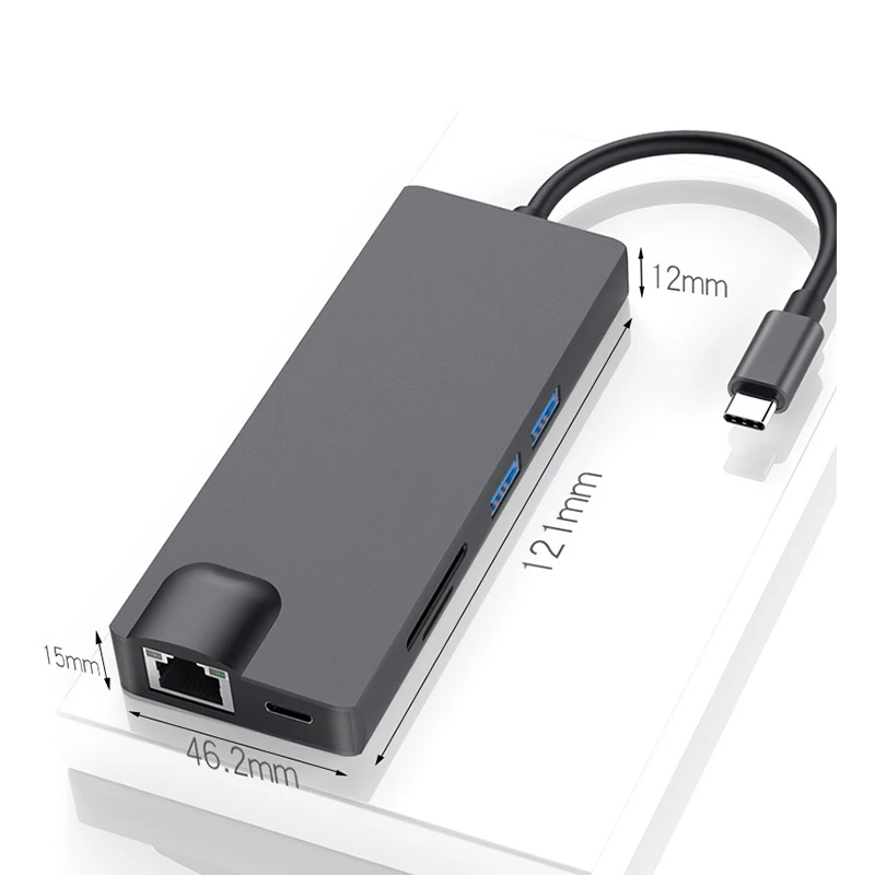 AAAJ-Dock 3,0 usb-хаб type C к HDMI 4K VGA PD RJ45 гигабитная LAN SD/TF карта HDMI концентратор адаптер станция для Macbook Pro samsung