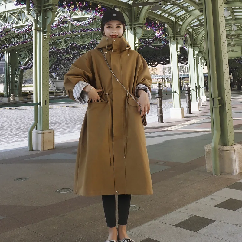 

Photo Shoot Hepburn Wind Mid-length Women's 2020 Spring And Autumn New Style Korean-style Online Celebrity Trench Coat Short-hei