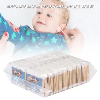 

Disposable Wooden Cotton Swabs Dual Tip Cleaning Cotton Sticks For Oil Makeup Application Eye Ears Eyeshadow Brush Tool