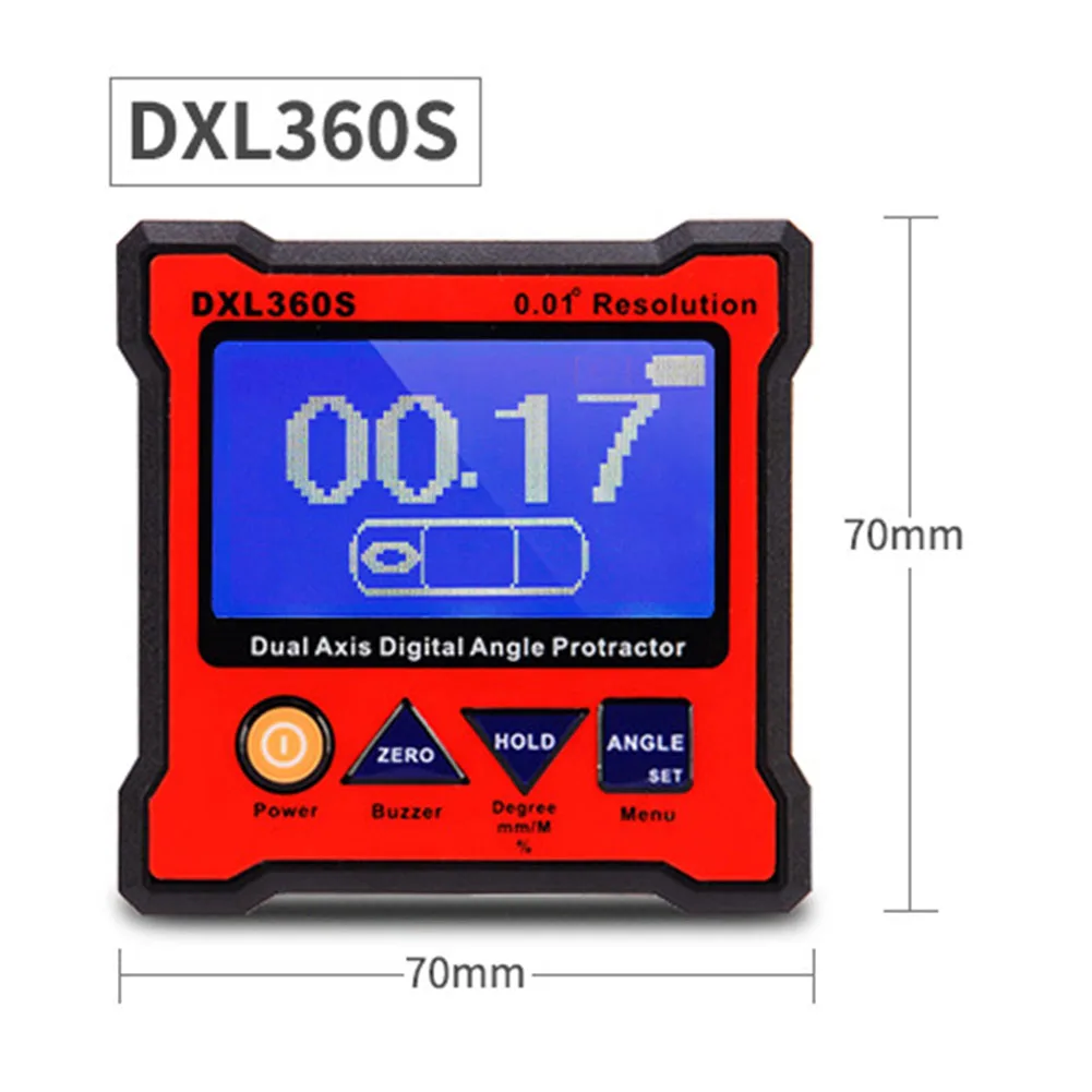 DXL360S точный Многофункциональный датчик уровня угломер Портативный цифровой дисплей зарядка через usb двухосный Мини Профессиональный