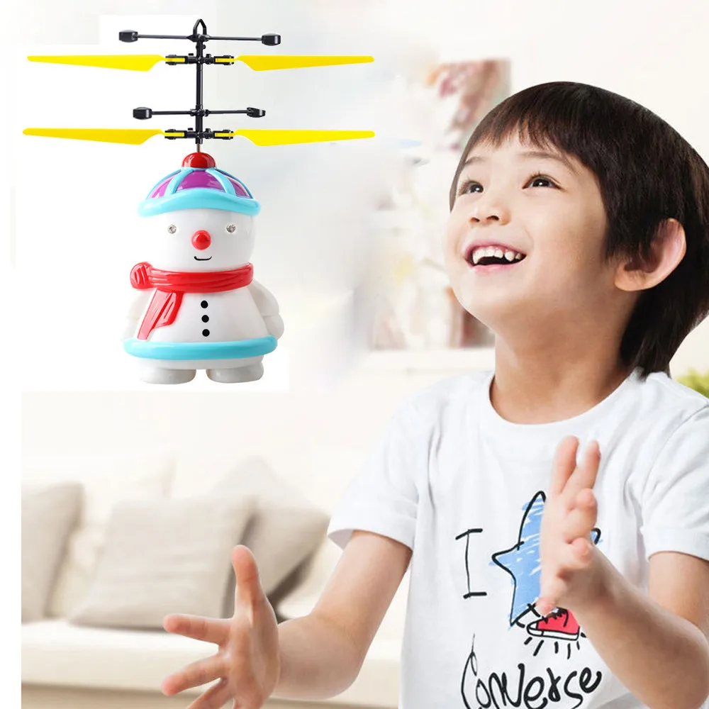 Радиоуправляемый Дрон Квадрокоптер наборы, Fdrone Электрический инфракрасный датчик Снеговик летающие игрушки вертолет светодиодный светильник Рождественский подарок игрушка