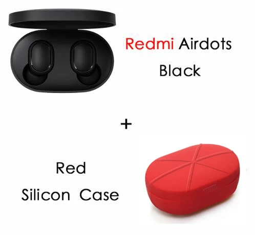 Xiaomi Redmi AirDots True Беспроводные bluetooth 5,0 наушники DSP активная шумоподавление гарнитура с микрофоном наушники - Цвет: add red case