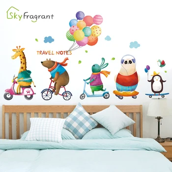 

3D three-dimensional cartoon wall sticker animal self-adhesive stickers kids room decoration bedroom decor home decor wall decor