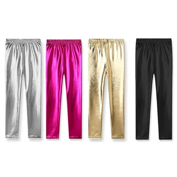 

2019 New Toddler Baby Girls Metallic Color Shiny Pants Leggings Children Cute Stretchy Trousers Bottoms