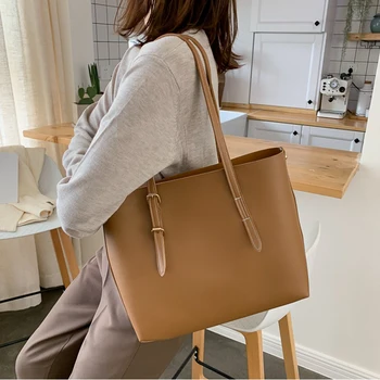 

Dropship Women Bag Solid Women's PU Leather Handbags Luxury Lady Hand Bags Purse Pocket Women Composite Bag Big Tote Sac Bols