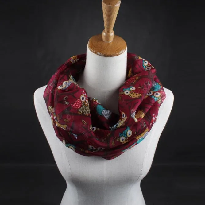 Для женщин Дамы сова шейный платок с рисунком принтом теплая Обёрточная бумага шаль