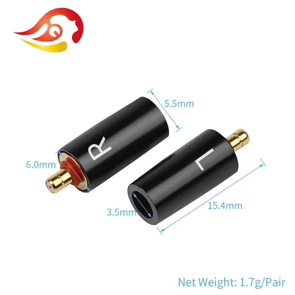 QYFANG Earphone Pin Audio Jack DIY Gold Plated Copper Plug Metal Shell Adapter Wire Connector For IPX UE6 UE6Pro HiFi Headphone