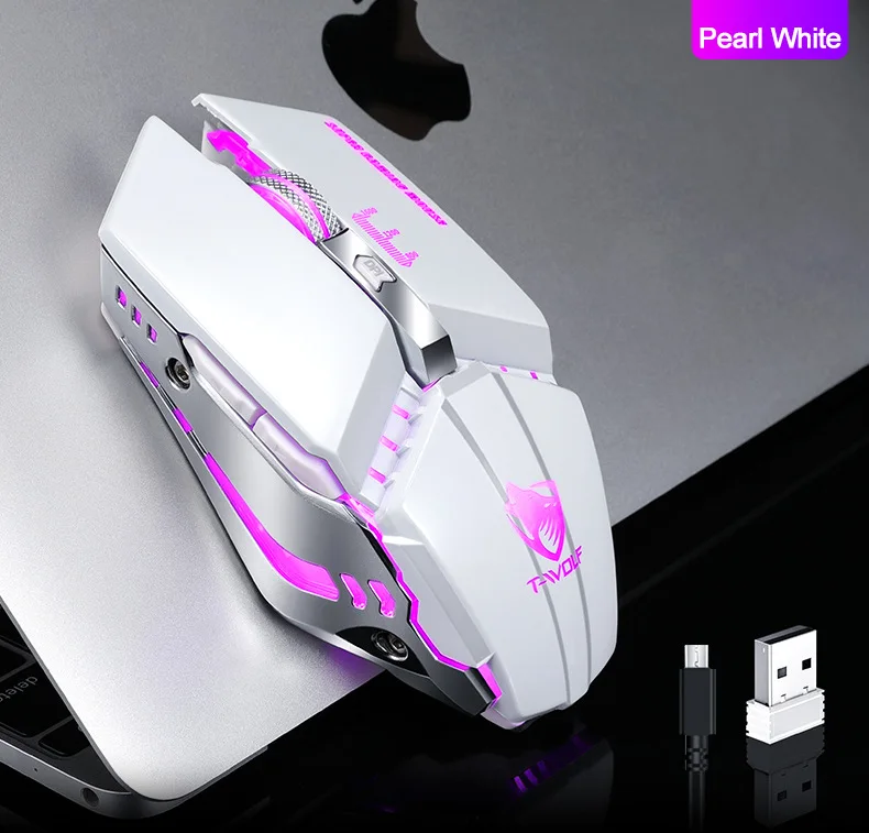 Для T-wolf Q15 USB беспроводная мышь, зарядка, бесшумный светильник, сенсорное колесо, игровая мышь Star Black