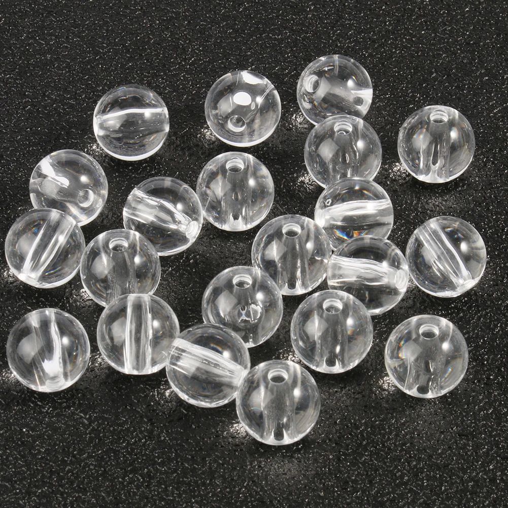 DIY Jewelry Accessory Transparent White Acrylic Beads 6/8/10/12MM Round  Shape Loose Spacer Bracelet Making