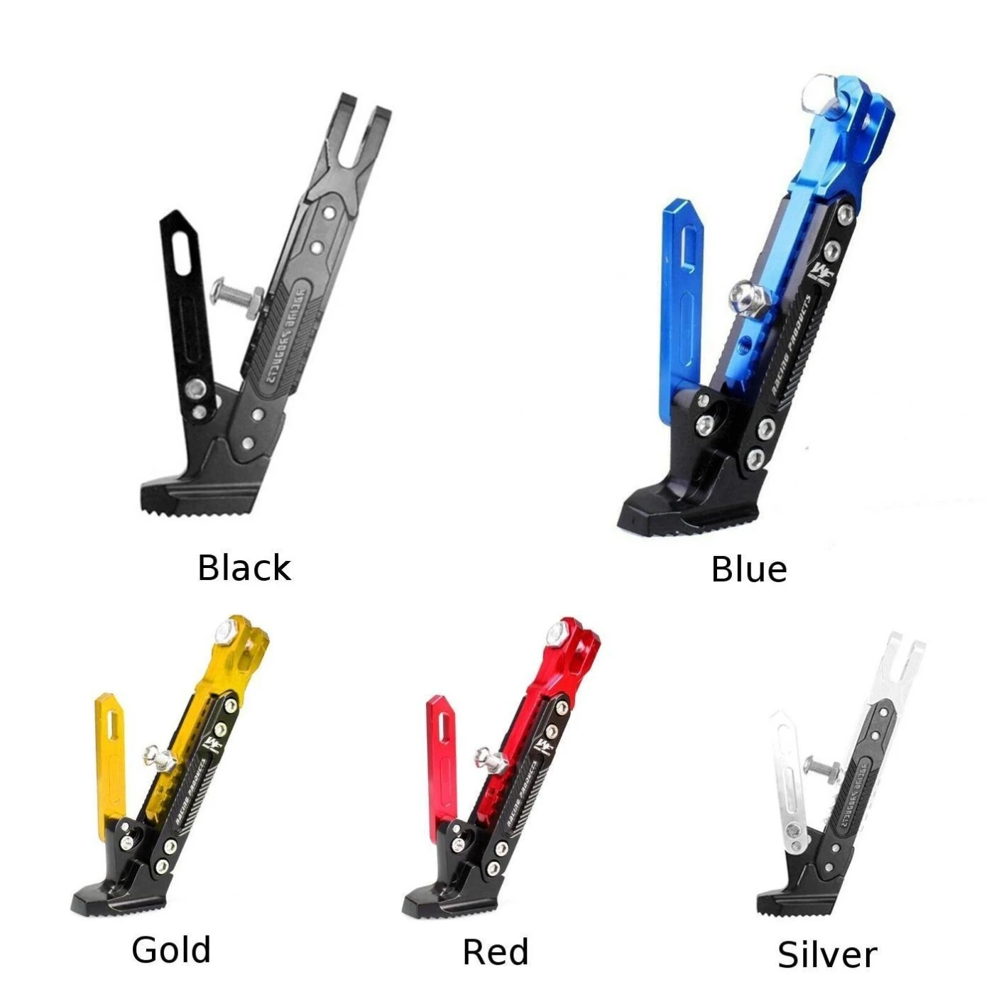 Aluminum Alloy Height Adjustable Kickstand Motorcycle Foot Bracket Stand !