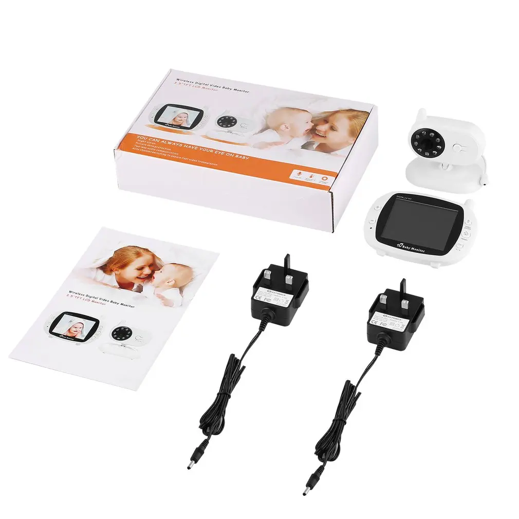 

3.5" LCD Digital Wireless Baby Monitor Video Camera 2.4 GHz Two-way Talk Night Vision Voice Activation Temperature Detection
